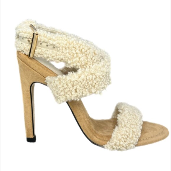 Good American Sherpa Sandals Heels Size 7 - Picture 5 of 7